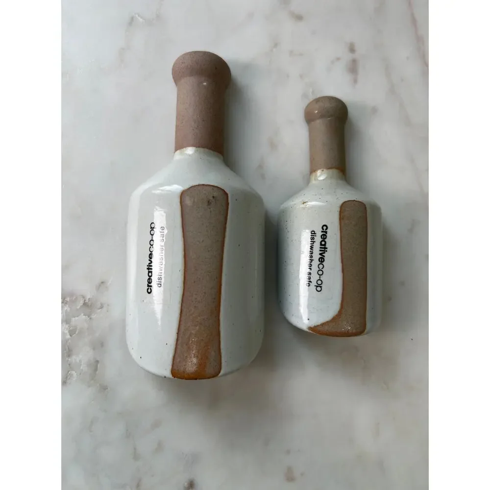 Ceramic Kitchen Scoop Set Large and Small Dishwasher Safe Farmhouse Decor